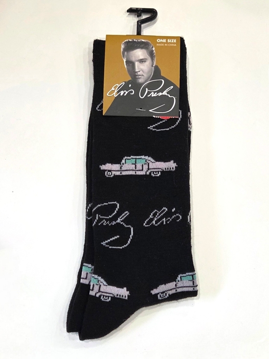 Elvis Presley Other - NWT Official Elvis Presley Pink Cadillac Black Crew Socks Men's Size 7-12